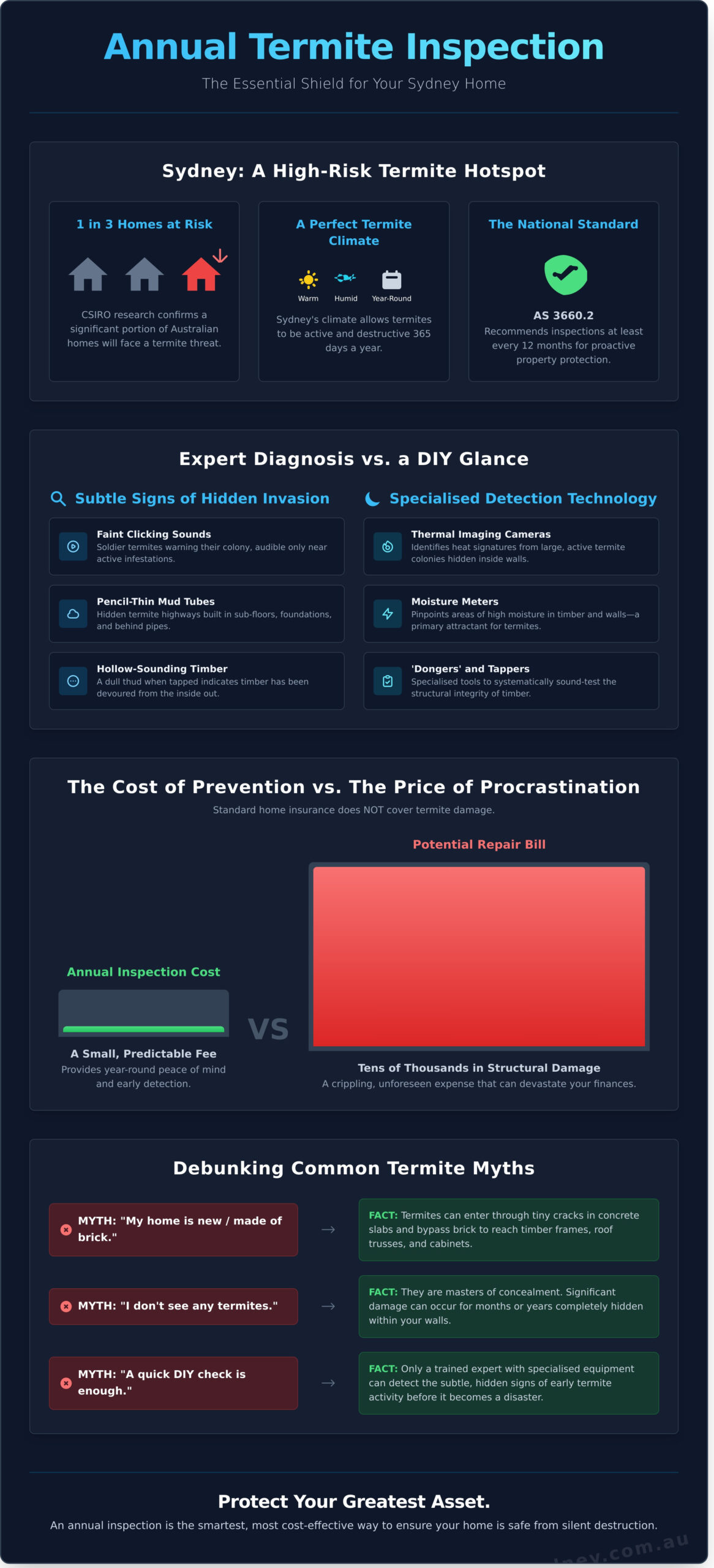 Annual Termite Inspection Sydney: Your Home’s Essential Shield - Infographic