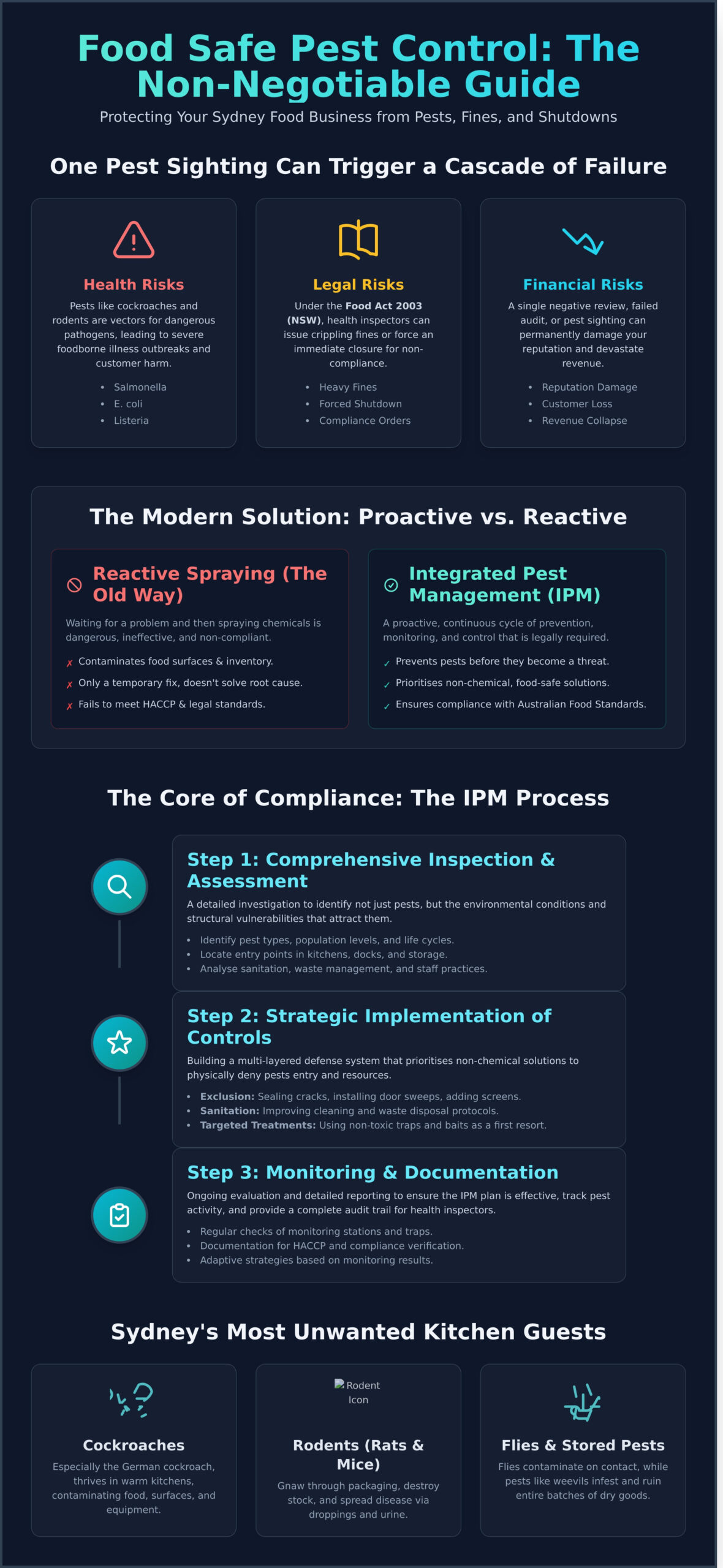 Food Safe Pest Control: A Complete Guide for Sydney Businesses - Infographic