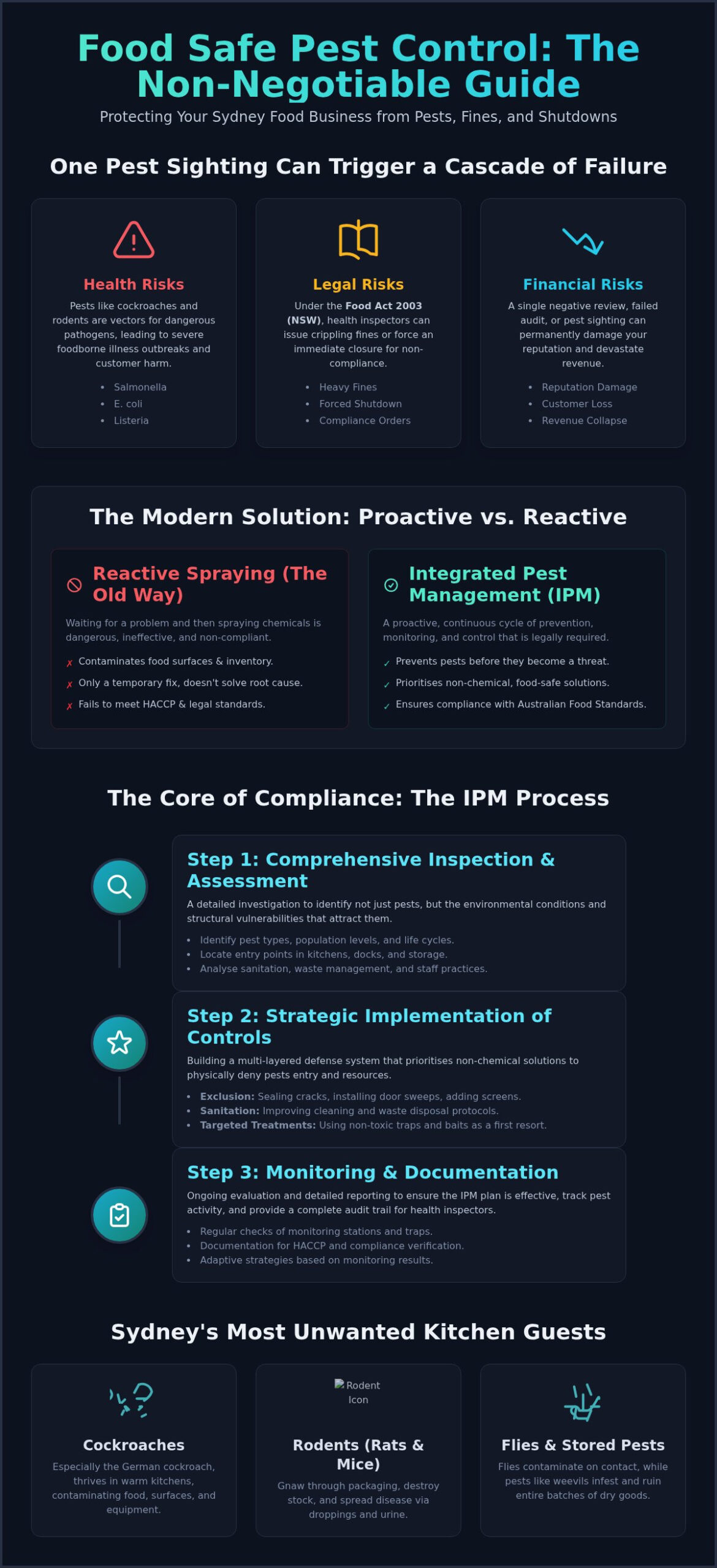 Food Safe Pest Control: A Complete Guide for Sydney Businesses - Infographic