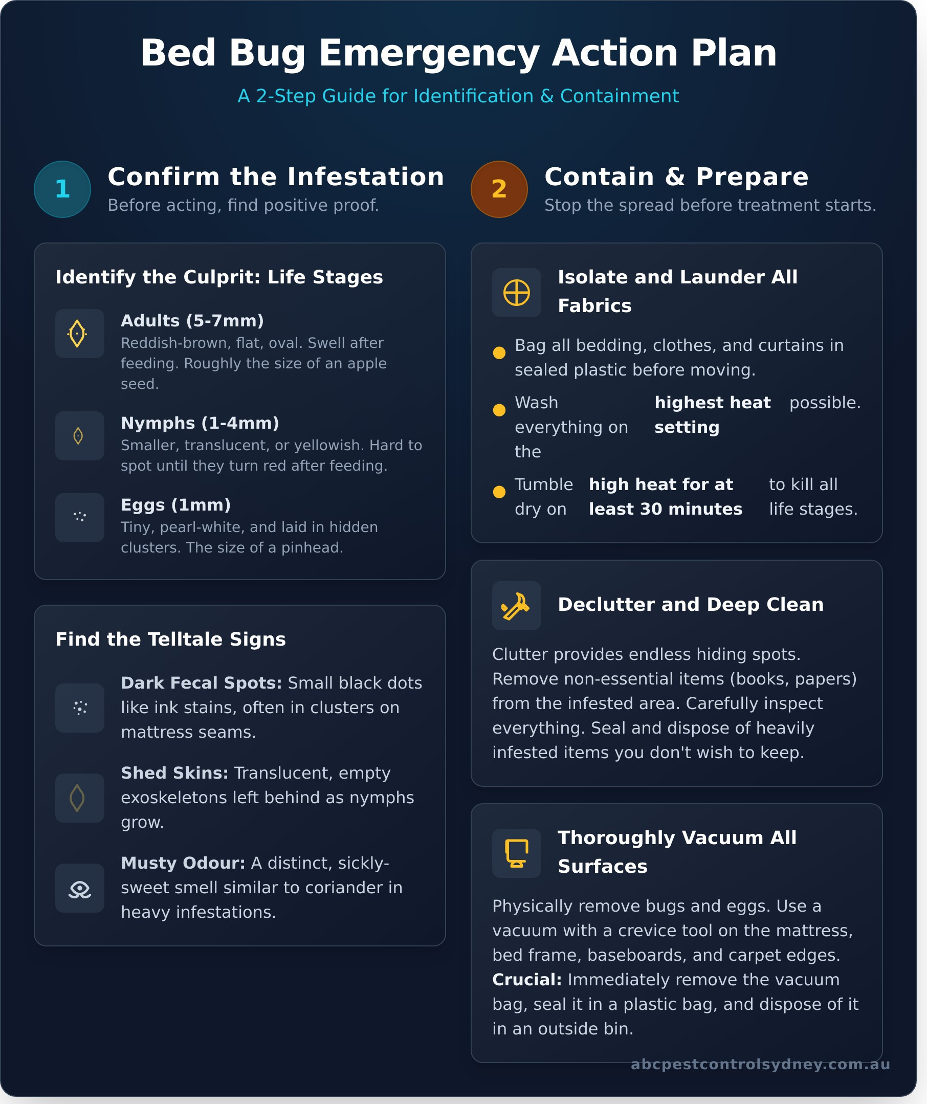 How to Get Rid of Bed Bugs: A Complete 5-Step Guide for Sydney Homes - Infographic