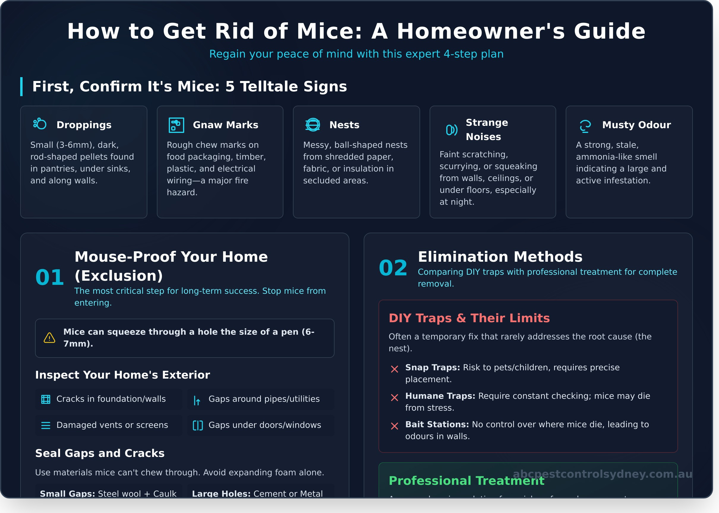 How to Get Rid of Mice: A Complete 4-Step Guide for Sydney Homes - Infographic