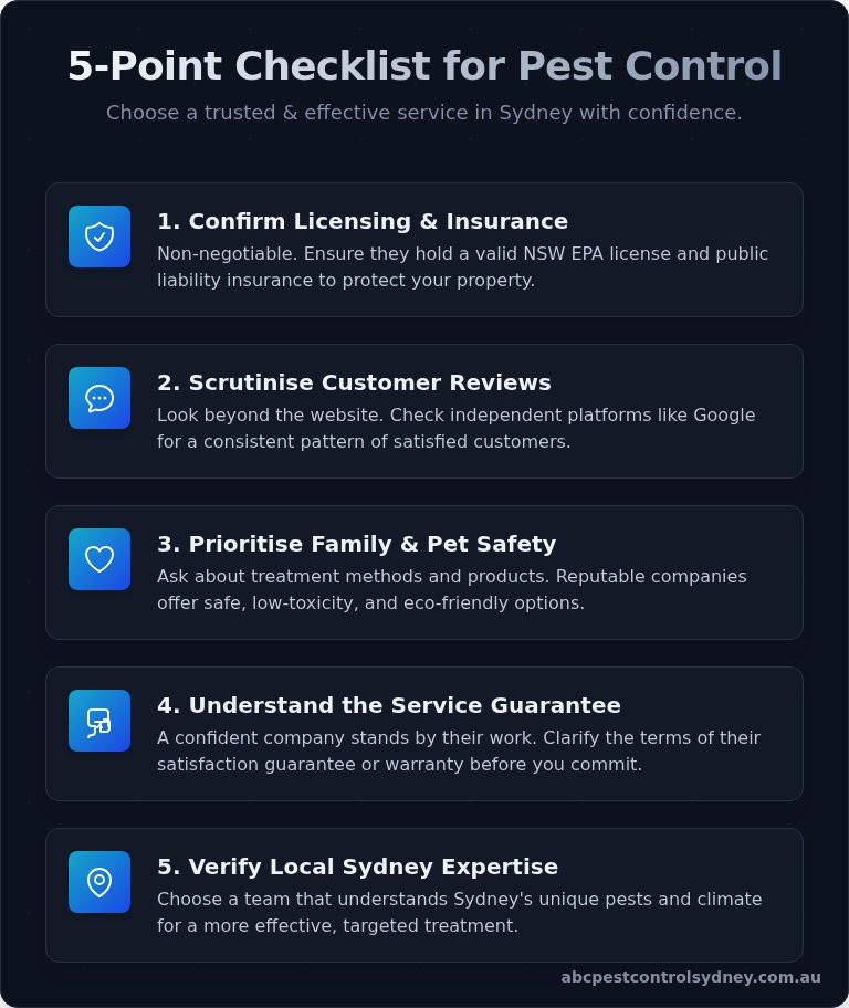 Pest Control Near Me: Find Fast, Local Experts in Sydney - Infographic