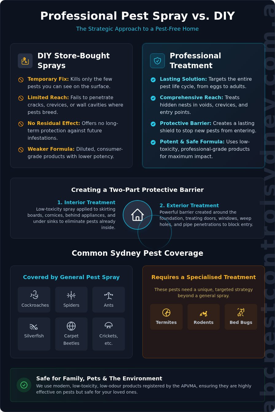 Pest Spray Sydney: Your Guide to Safe & Effective Treatments - Infographic