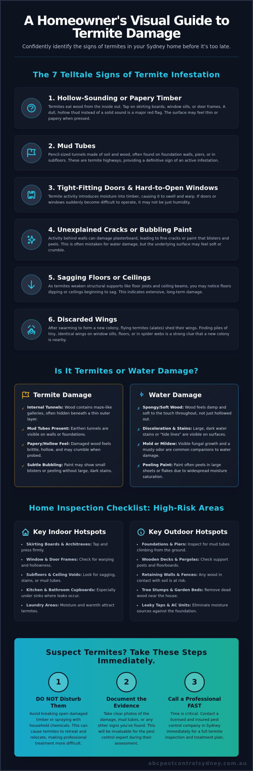 What Does Termite Damage Look Like? A Visual Guide for Sydney Homeowners - Infographic
