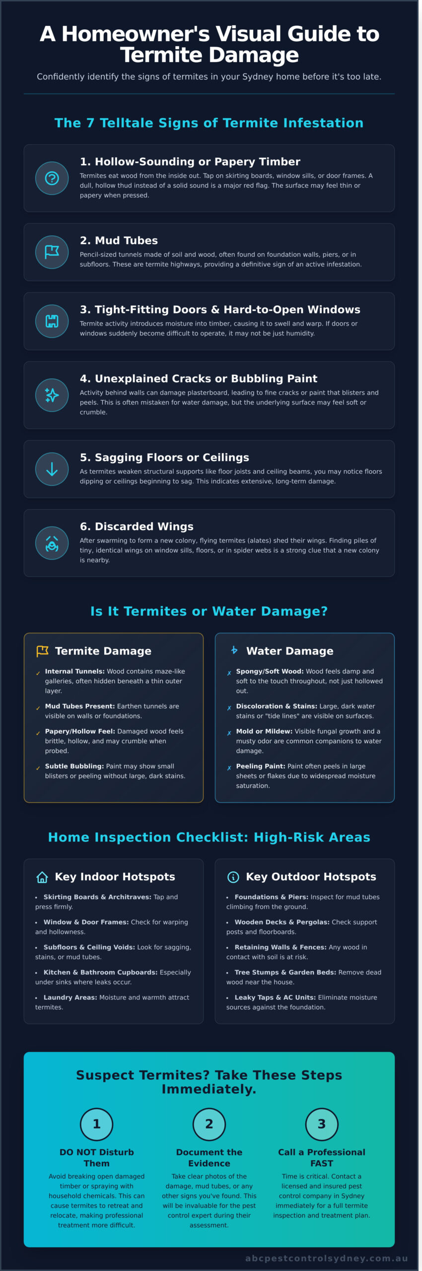 What Does Termite Damage Look Like? A Visual Guide for Sydney Homeowners - Infographic