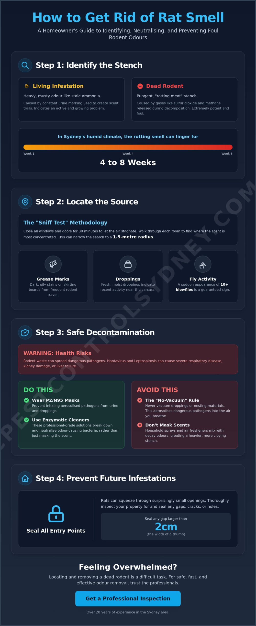 How to Get Rid of Rat Smell: A Complete Guide for Sydney Homeowners - Infographic