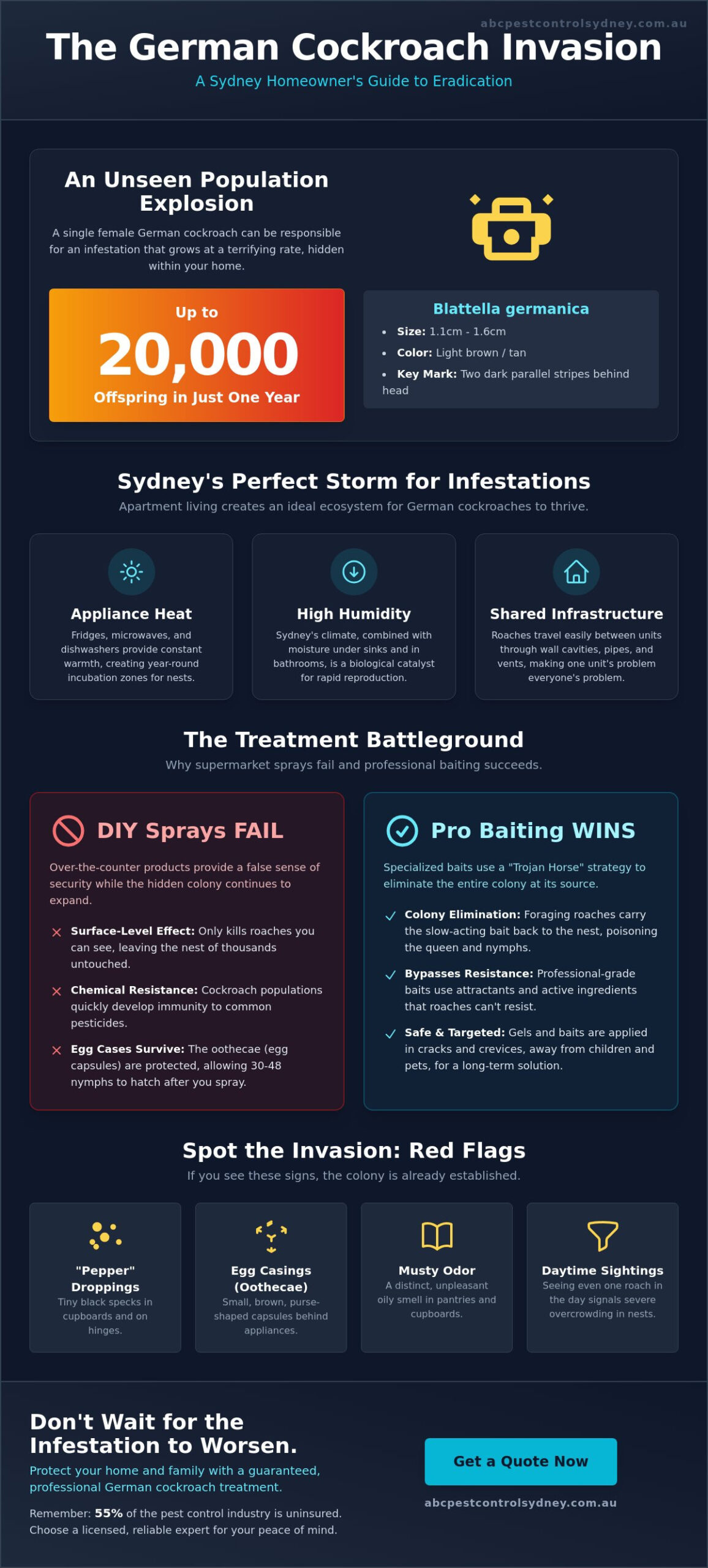 Expert German Cockroach Treatment Sydney: Eliminate Infestations for Good - Infographic