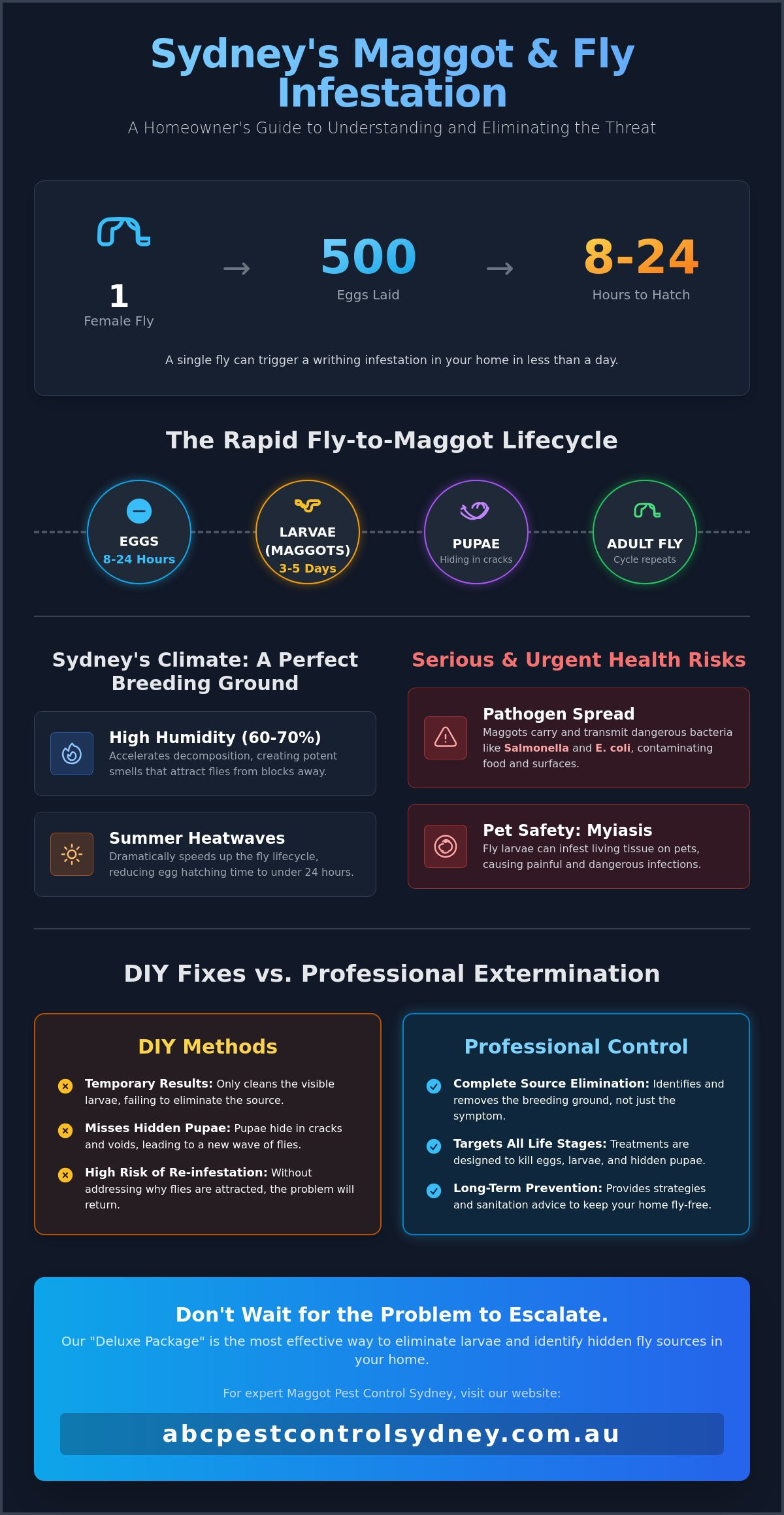 Maggot Pest Control Sydney: Fast & Safe Removal Guide 2026 - Infographic