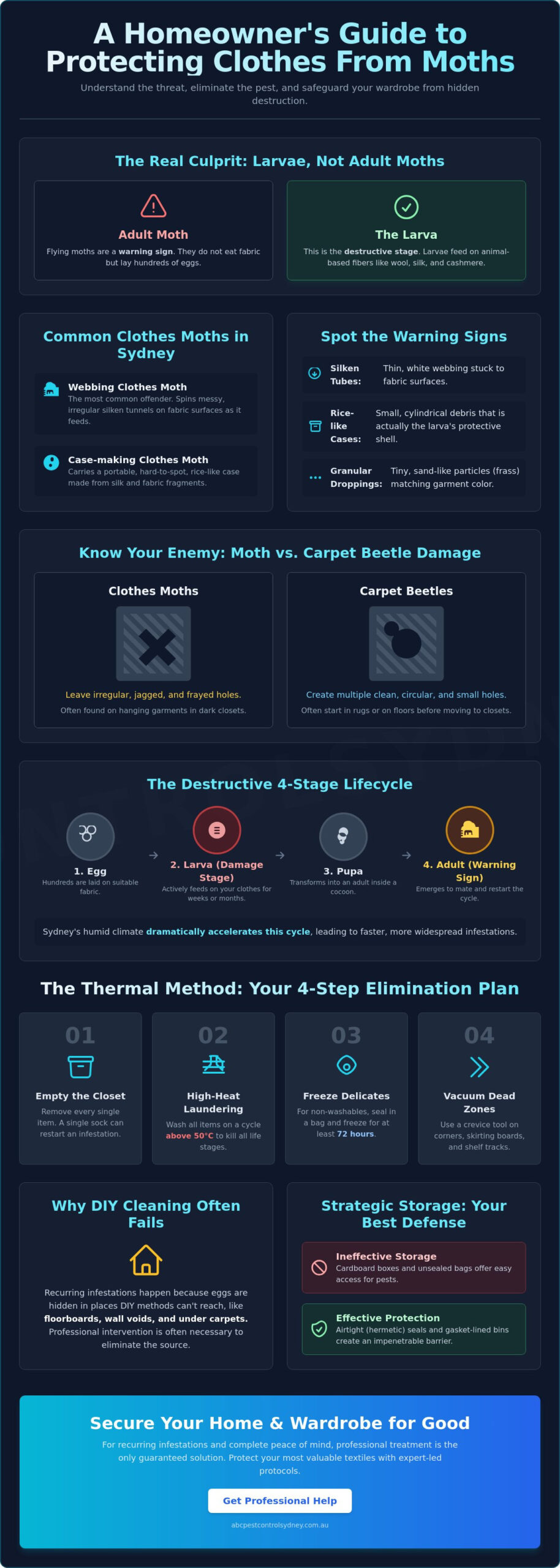How to Protect Clothes from Moths: A Professional Sydney Guide - Infographic