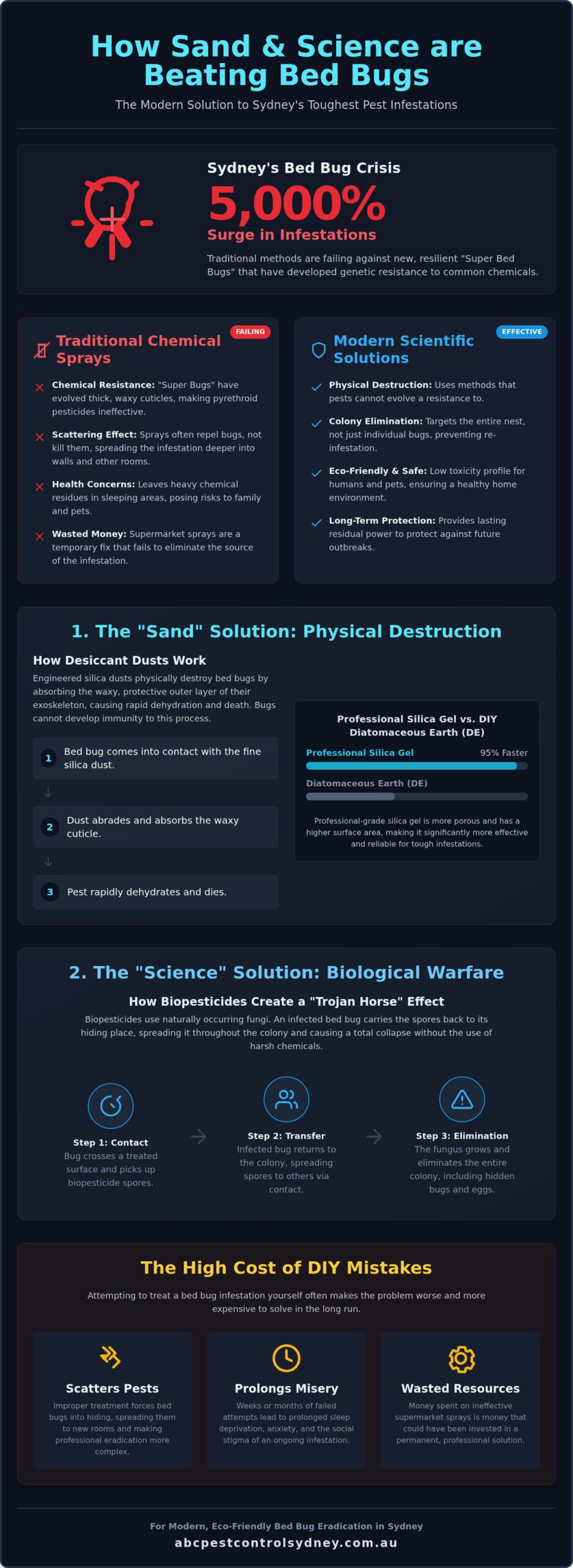 How Sand and Science Beat Bed Bugs: Effective Solutions - Infographic