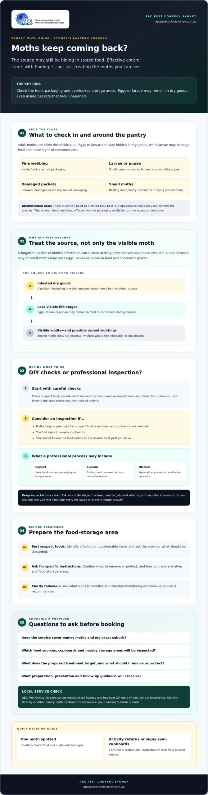 Pantry Moth Extermination in Sydney’s Eastern Suburbs: How to Choose the Right Service - Infographic